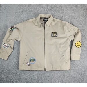 Forever 21 x Airwalk Women OX Beige Zip Skate Jacket Logo Patch Y2K NWOT